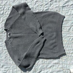 Old Navy Waffle knit sweater size small grey